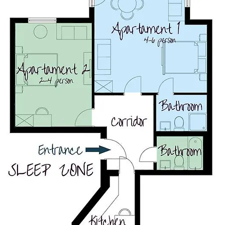 Quarto em Acomodações Particulares Sleep Zone Estetino